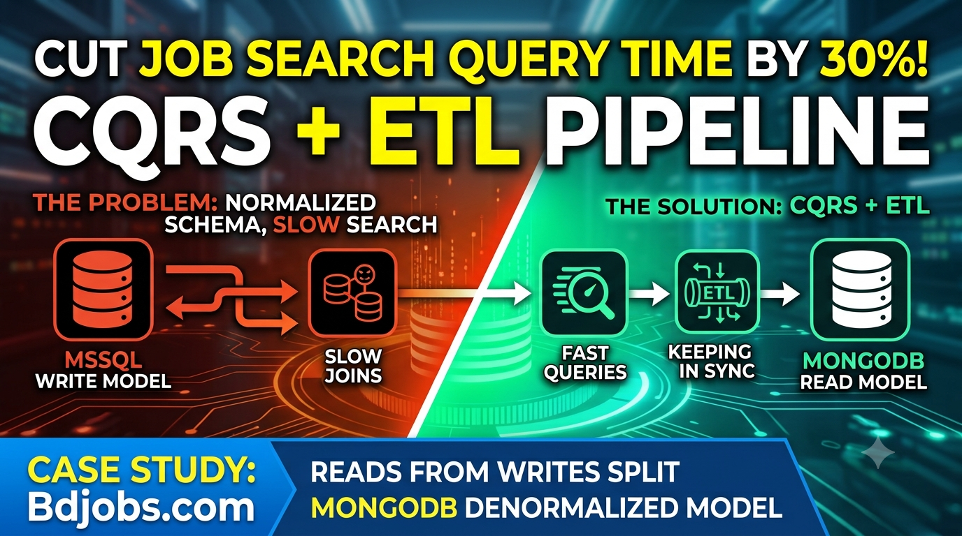 Splitting Reads From Writes: A CQRS + ETL Pipeline That Cut Job Search Query Time by 30%